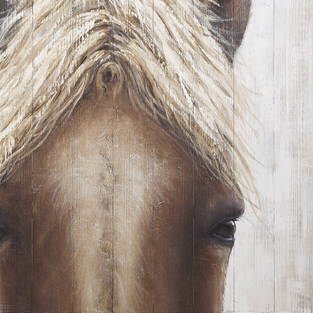 PALISADES HORSE FRINGE HAND PAINTED DISTRESSED UNFRAMED WALL ART - Varnish & Vibe