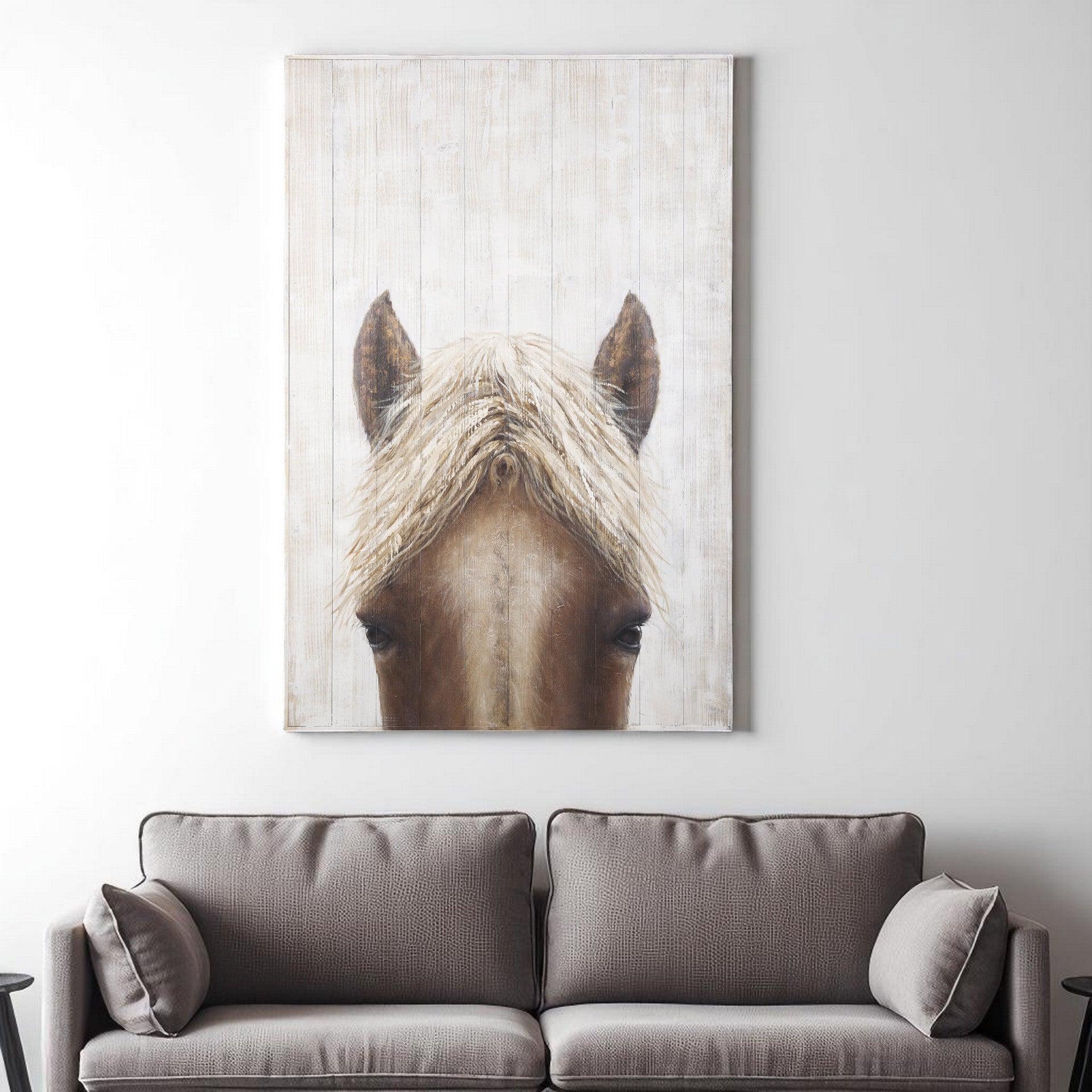 PALISADES HORSE FRINGE HAND PAINTED DISTRESSED UNFRAMED WALL ART - Varnish & Vibe