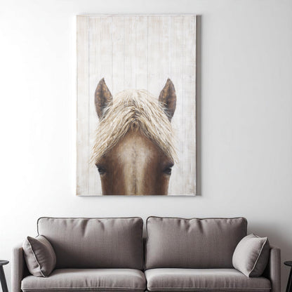 PALISADES HORSE FRINGE HAND PAINTED DISTRESSED UNFRAMED WALL ART - Varnish & Vibe