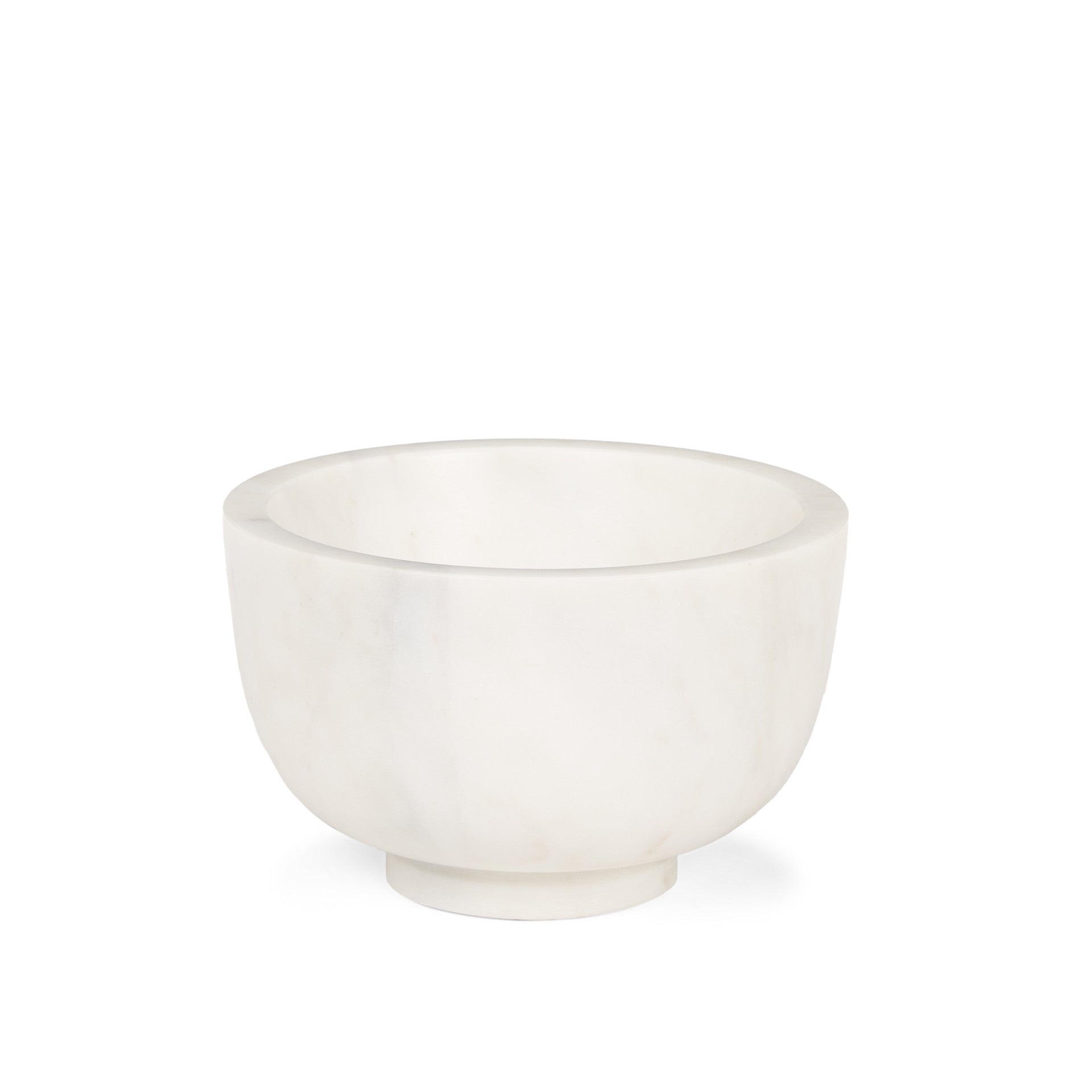 MALIBU 7" WHITE MARBLE ROUND DECORATIVE BOWL - Varnish & Vibe