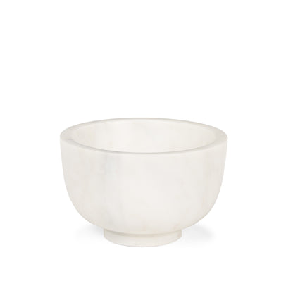 MALIBU 7" WHITE MARBLE ROUND DECORATIVE BOWL - Varnish & Vibe