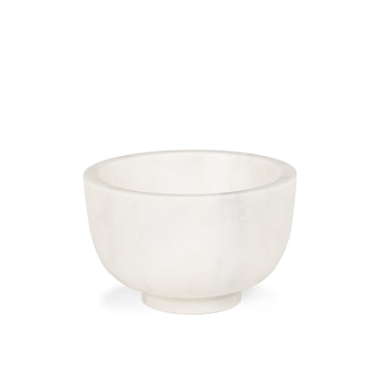 MALIBU 7" WHITE MARBLE ROUND DECORATIVE BOWL - Varnish & Vibe