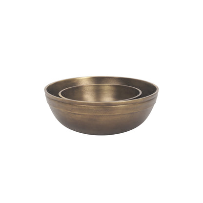 CALABASAS 11" BRASS METAL ROUND CENTERPIECE BOWL - Varnish & Vibe