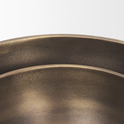 CALABASAS 11" BRASS METAL ROUND CENTERPIECE BOWL - Varnish & Vibe