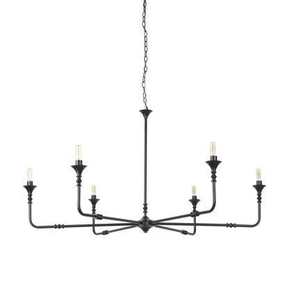 CALABASAS BLACK CANDLE STYLE SIX LIGHT METAL DIMMABLE CHANDELIER - Varnish & Vibe