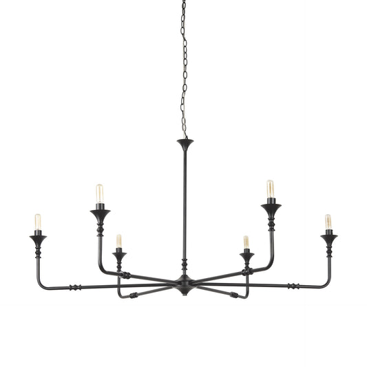 CALABASAS BLACK CANDLE STYLE SIX LIGHT METAL DIMMABLE CHANDELIER - Varnish & Vibe