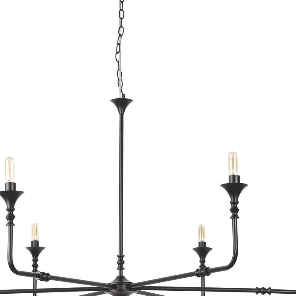 CALABASAS BLACK CANDLE STYLE SIX LIGHT METAL DIMMABLE CHANDELIER - Varnish & Vibe