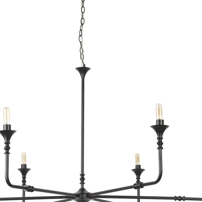 CALABASAS BLACK CANDLE STYLE SIX LIGHT METAL DIMMABLE CHANDELIER - Varnish & Vibe