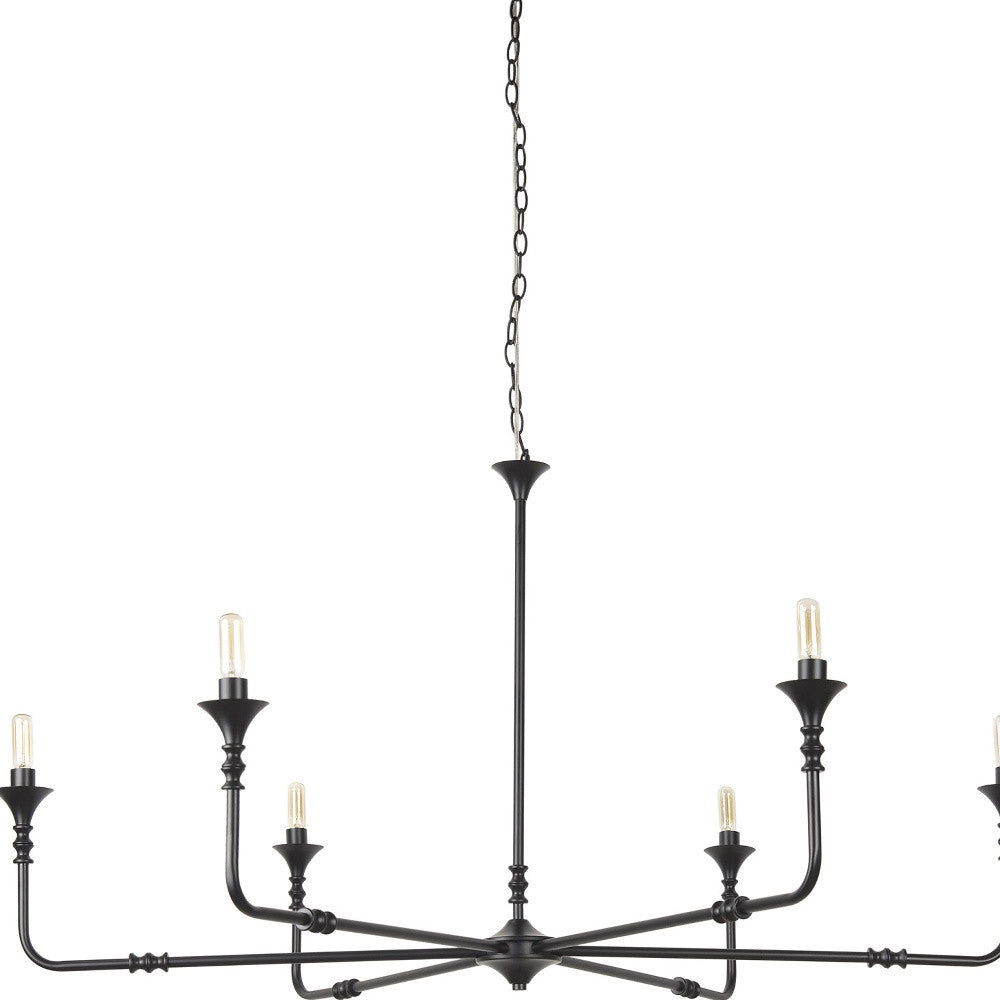 CALABASAS BLACK CANDLE STYLE SIX LIGHT METAL DIMMABLE CHANDELIER - Varnish & Vibe