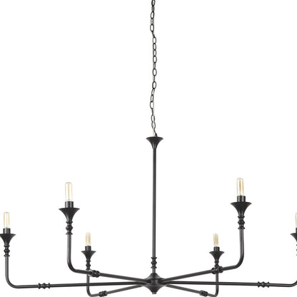 CALABASAS BLACK CANDLE STYLE SIX LIGHT METAL DIMMABLE CHANDELIER - Varnish & Vibe