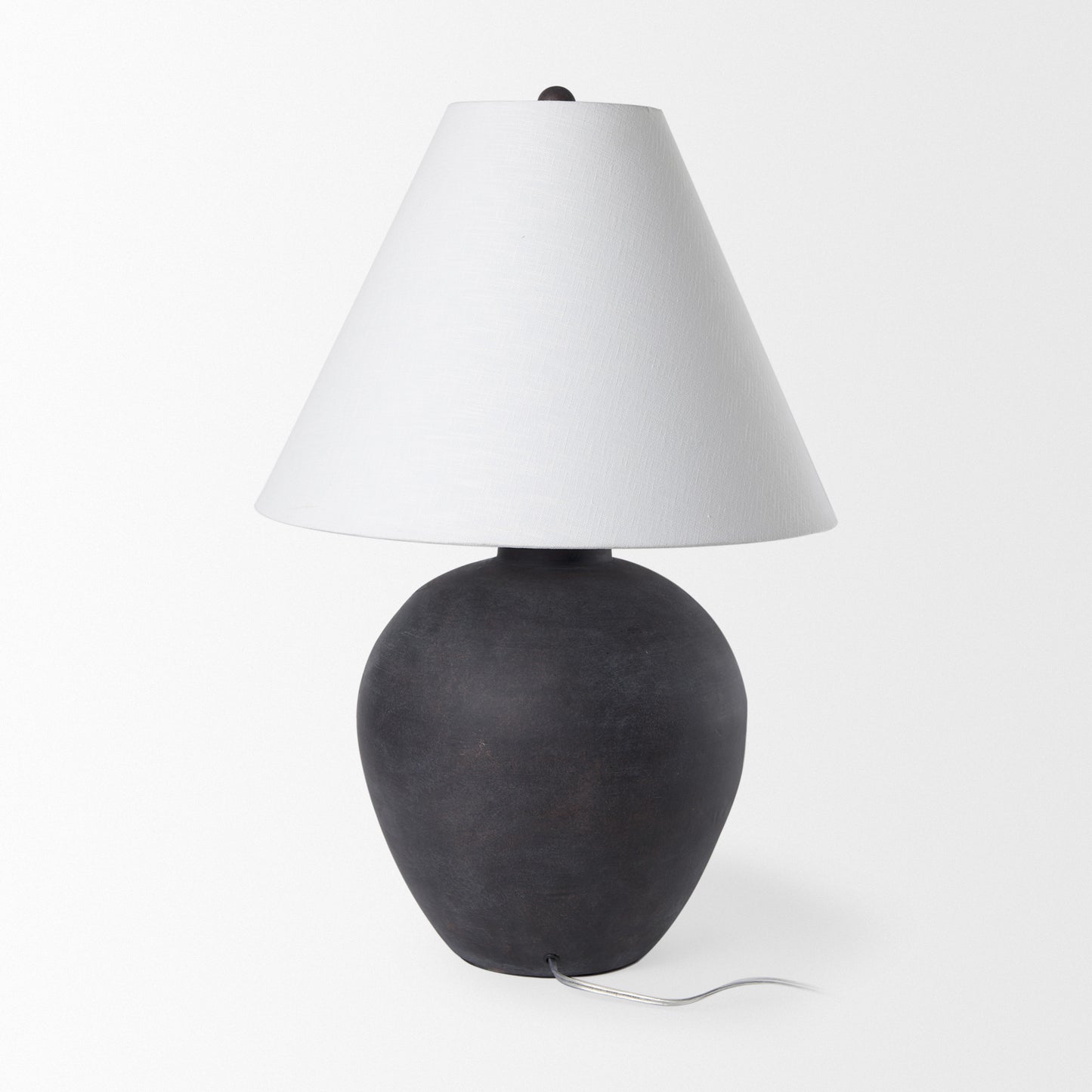PALISADES 28" BLACK NOVELTY BEDSIDE LAMP WITH DRUM SHADE - Varnish & Vibe