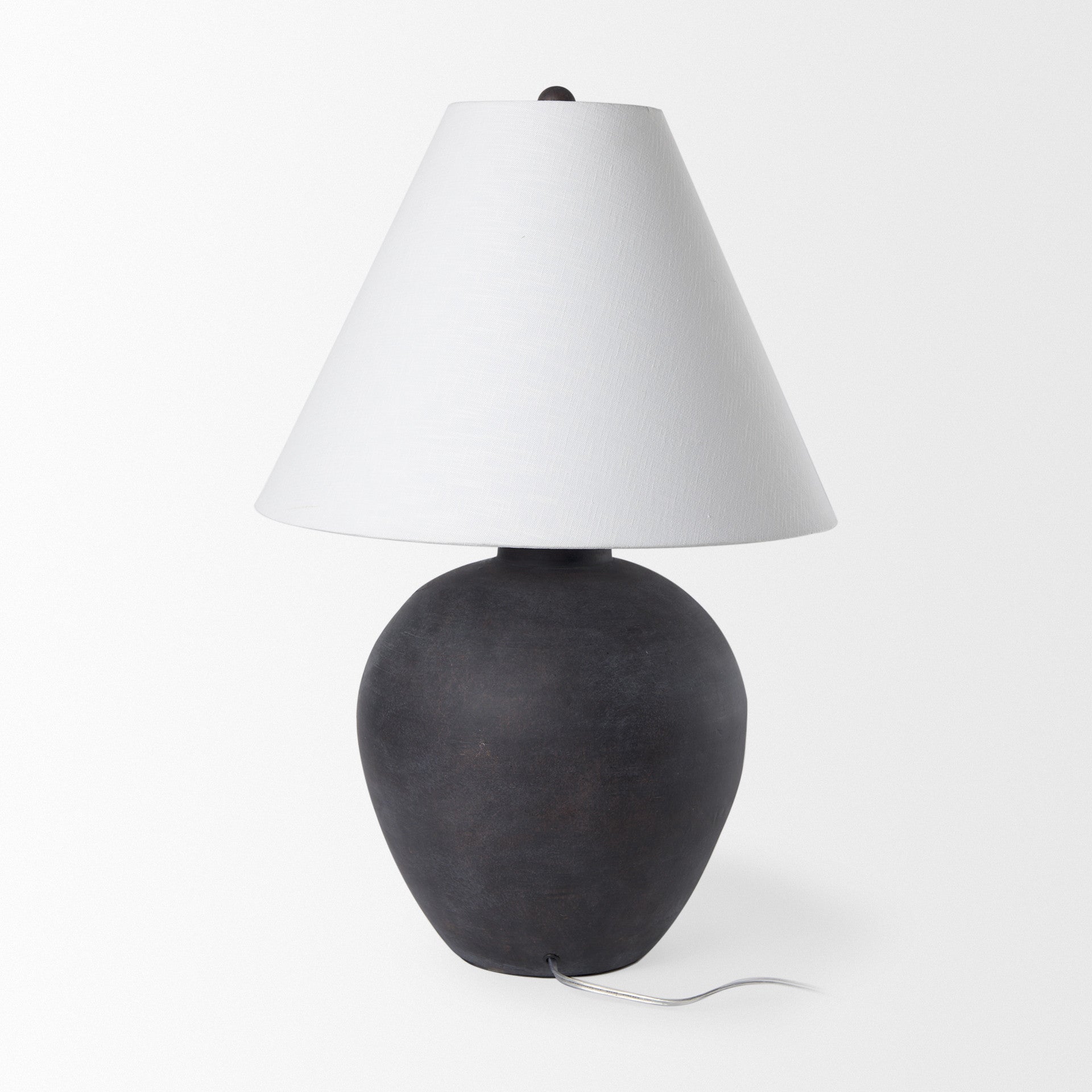 PALISADES 28" BLACK NOVELTY BEDSIDE LAMP WITH DRUM SHADE - Varnish & Vibe