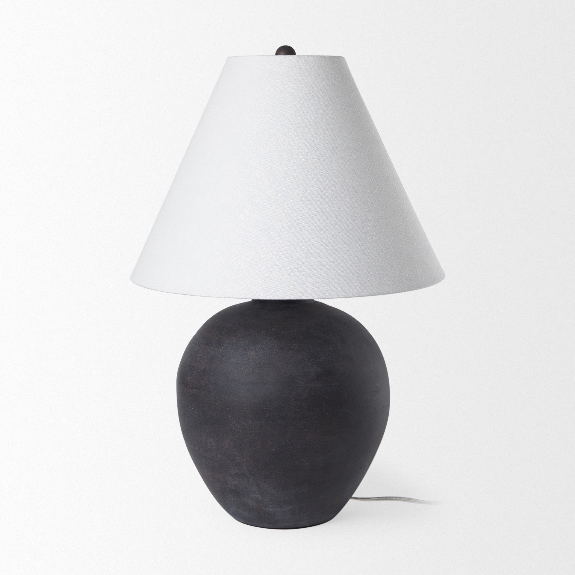 PALISADES 28" BLACK NOVELTY BEDSIDE LAMP WITH DRUM SHADE - Varnish & Vibe
