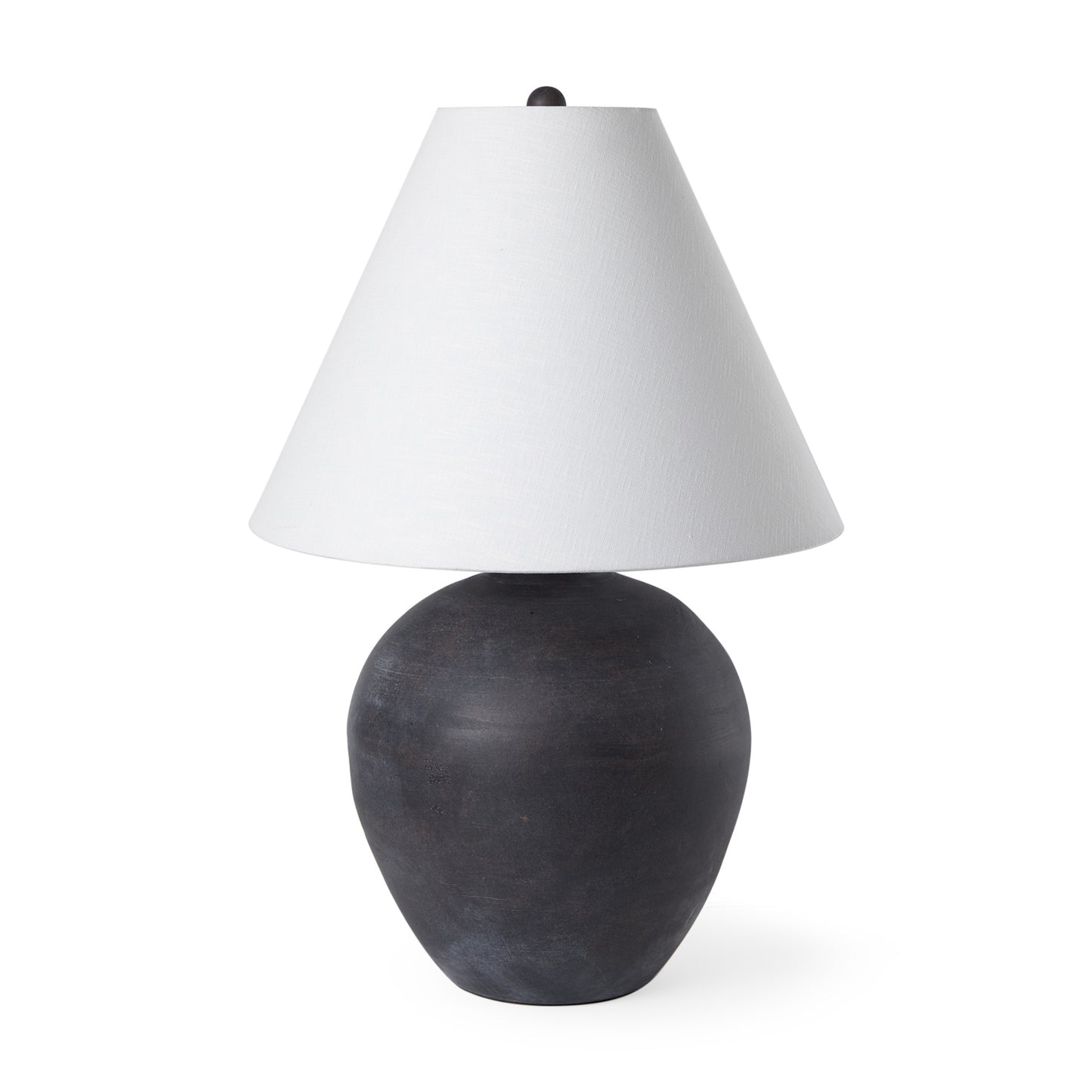 PALISADES 28" BLACK NOVELTY BEDSIDE LAMP WITH DRUM SHADE - Varnish & Vibe
