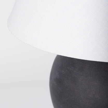 PALISADES 28" BLACK NOVELTY BEDSIDE LAMP WITH DRUM SHADE - Varnish & Vibe