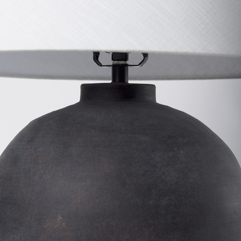 PALISADES 28" BLACK NOVELTY BEDSIDE LAMP WITH DRUM SHADE - Varnish & Vibe