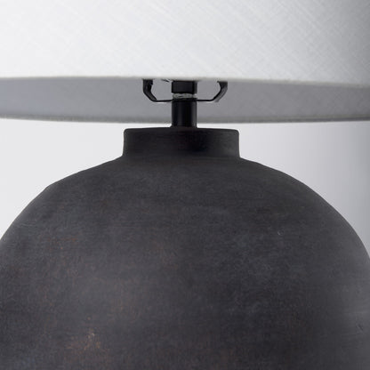 PALISADES 28" BLACK NOVELTY BEDSIDE LAMP WITH DRUM SHADE - Varnish & Vibe