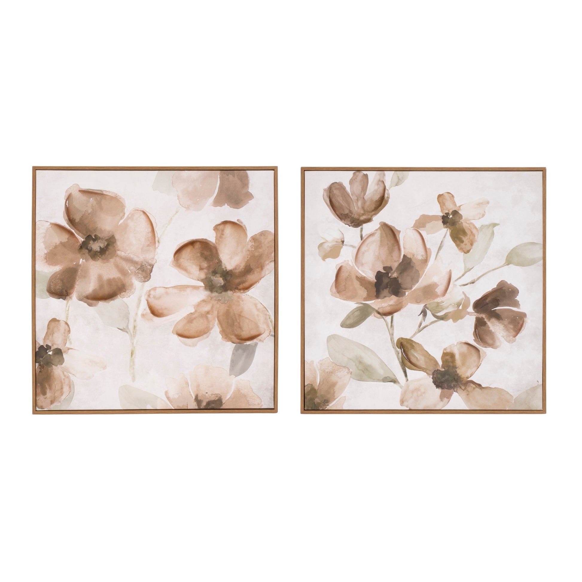 PALISADES SET OF TWO FLORAL NATURAL FRAMED WALL ART - Varnish & Vibe