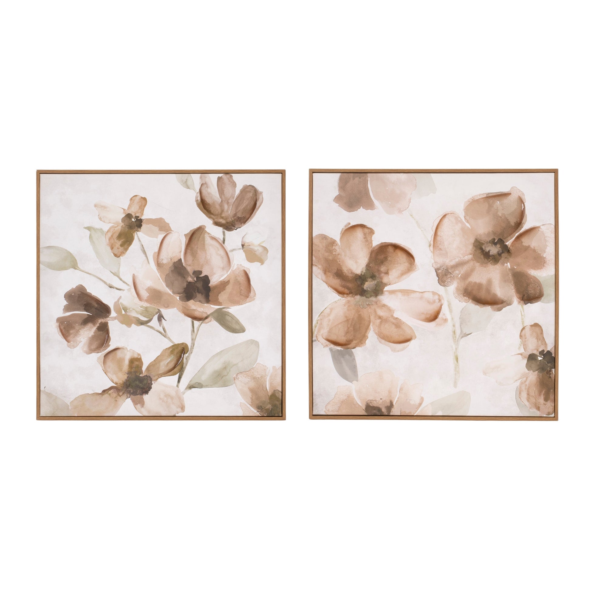 PALISADES SET OF TWO FLORAL NATURAL FRAMED WALL ART - Varnish & Vibe