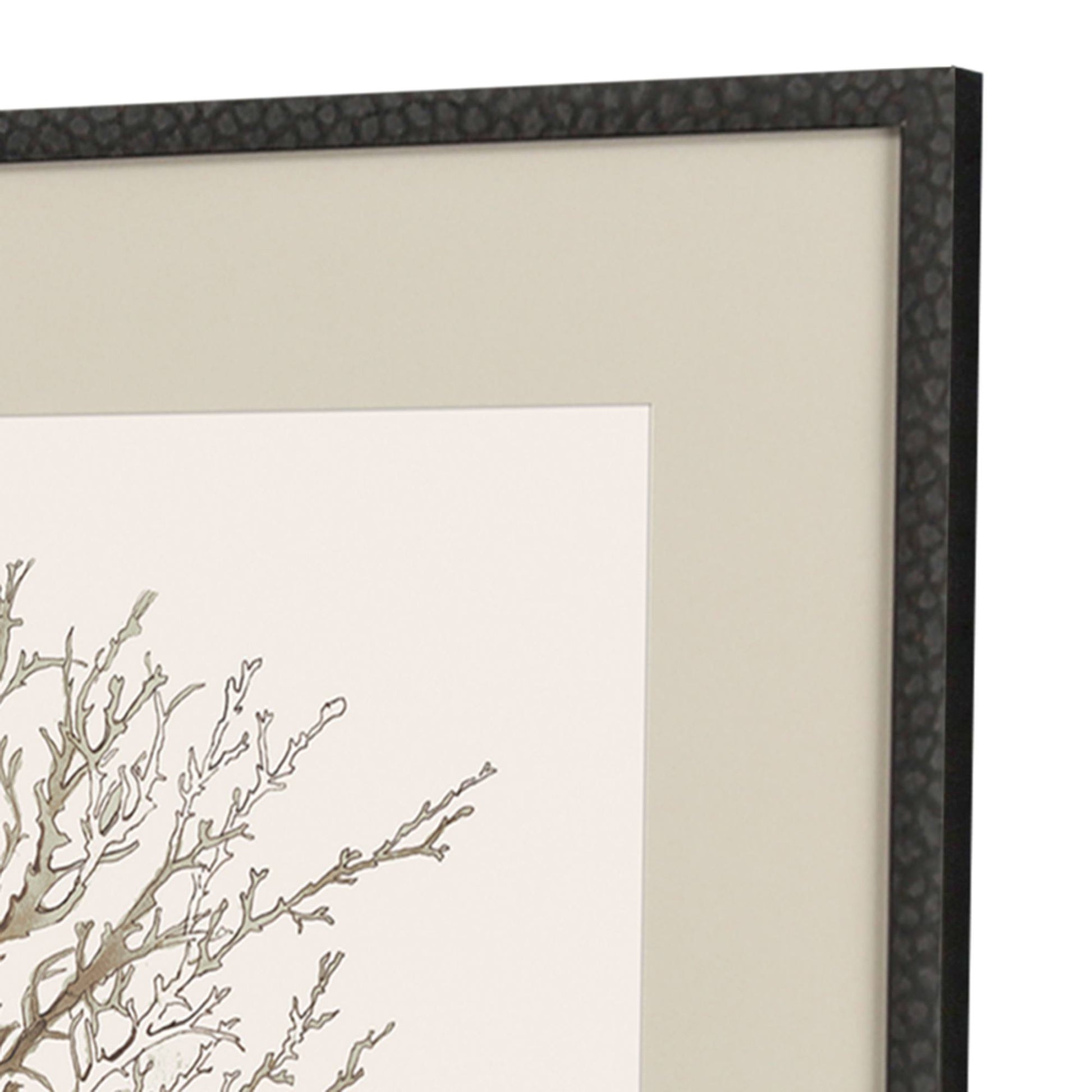 MALIBU SET OF TWO TAUPE CORAL BLACK FRAMED WALL ART - Varnish & Vibe