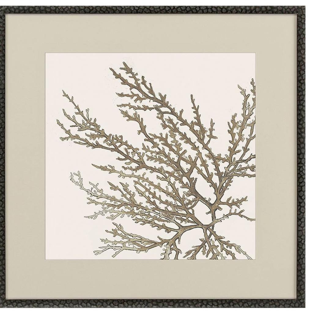 MALIBU SET OF TWO TAUPE CORAL BLACK FRAMED WALL ART - Varnish & Vibe