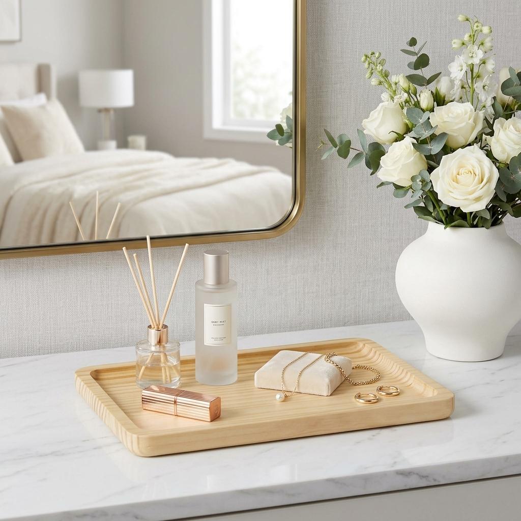 PALISADES 12" NATURAL SOLID WOOD HANDMADE VANITY TRAY - Varnish & Vibe