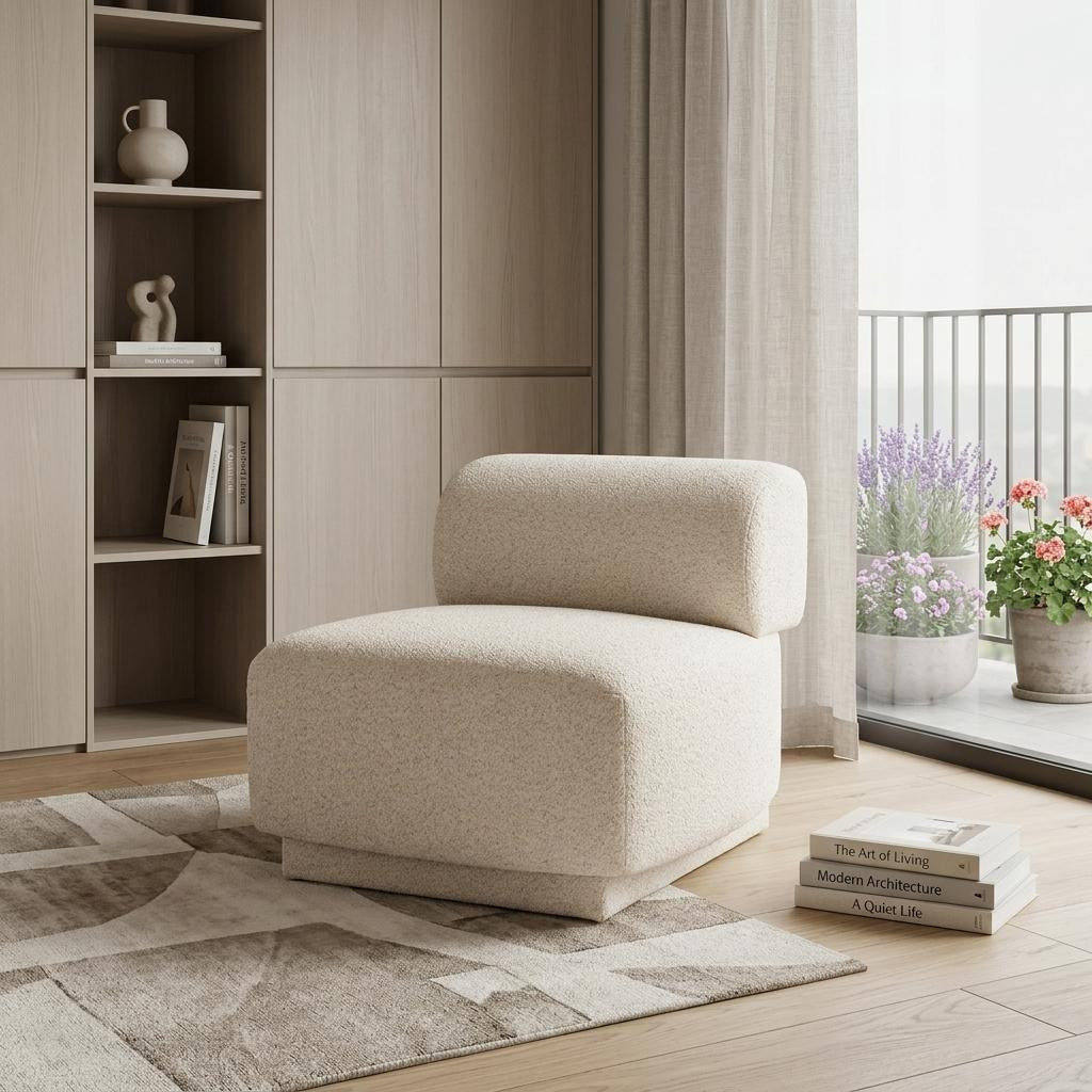 PALISADES 34" BEIGE UPHOLSTERED SIDE CHAIR - Varnish & Vibe