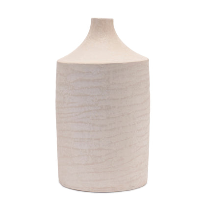 MALIBU 18" BEIGE RECYCLED PAPER CYLINDER JUG FLOOR VASE - Varnish & Vibe