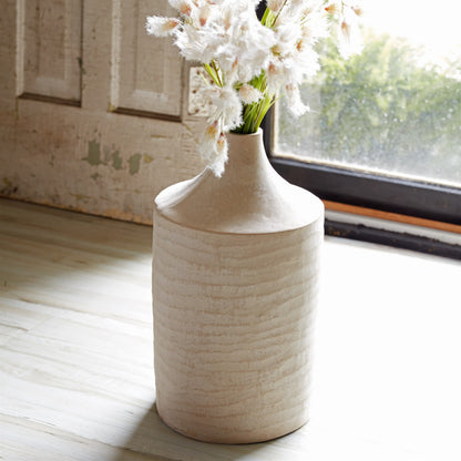 MALIBU 18" BEIGE RECYCLED PAPER CYLINDER JUG FLOOR VASE - Varnish & Vibe