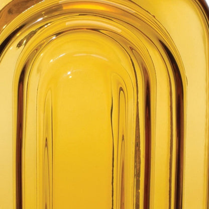 Close-up of amber glass texture on the Palisades table vase