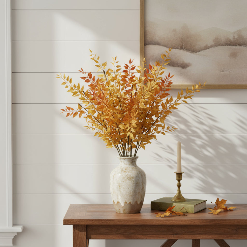 PALISADES SET OF SIX ORANGE AND YELLOW FALL FOLIAGE WREATH SPRAYS - Varnish & Vibe