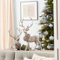 SET OF TWO SILVER AND BLACK REINDEER FIGURINES