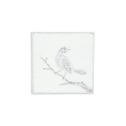CALABASAS 10" X 10" WHITE BIRD METAL SQUARE HANGING WALL DECOR - Varnish & Vibe