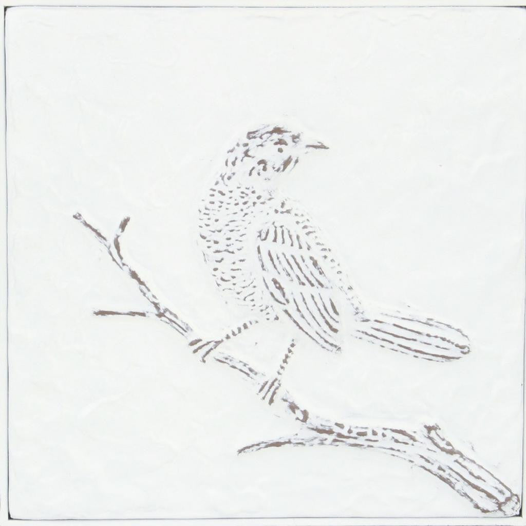 CALABASAS 10" X 10" WHITE BIRD METAL SQUARE HANGING WALL DECOR - Varnish & Vibe