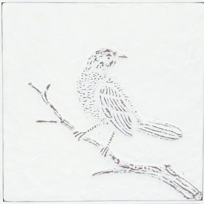 CALABASAS 10" X 10" WHITE BIRD METAL SQUARE HANGING WALL DECOR - Varnish & Vibe