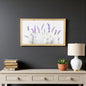 CALABASAS 16" X 26" NATURAL WHITE AND LAVENDER FLORAL WOOD FRAMED ART - Varnish & Vibe