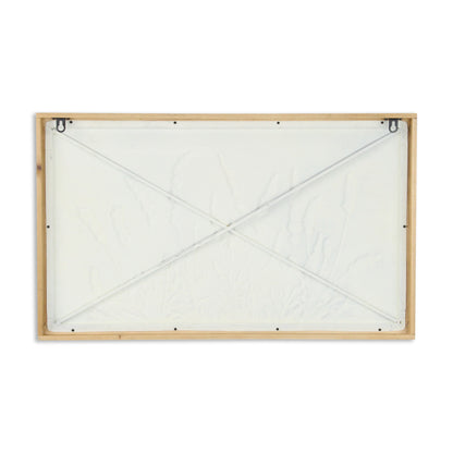 CALABASAS 16" X 26" NATURAL WHITE AND LAVENDER FLORAL WOOD FRAMED ART - Varnish & Vibe
