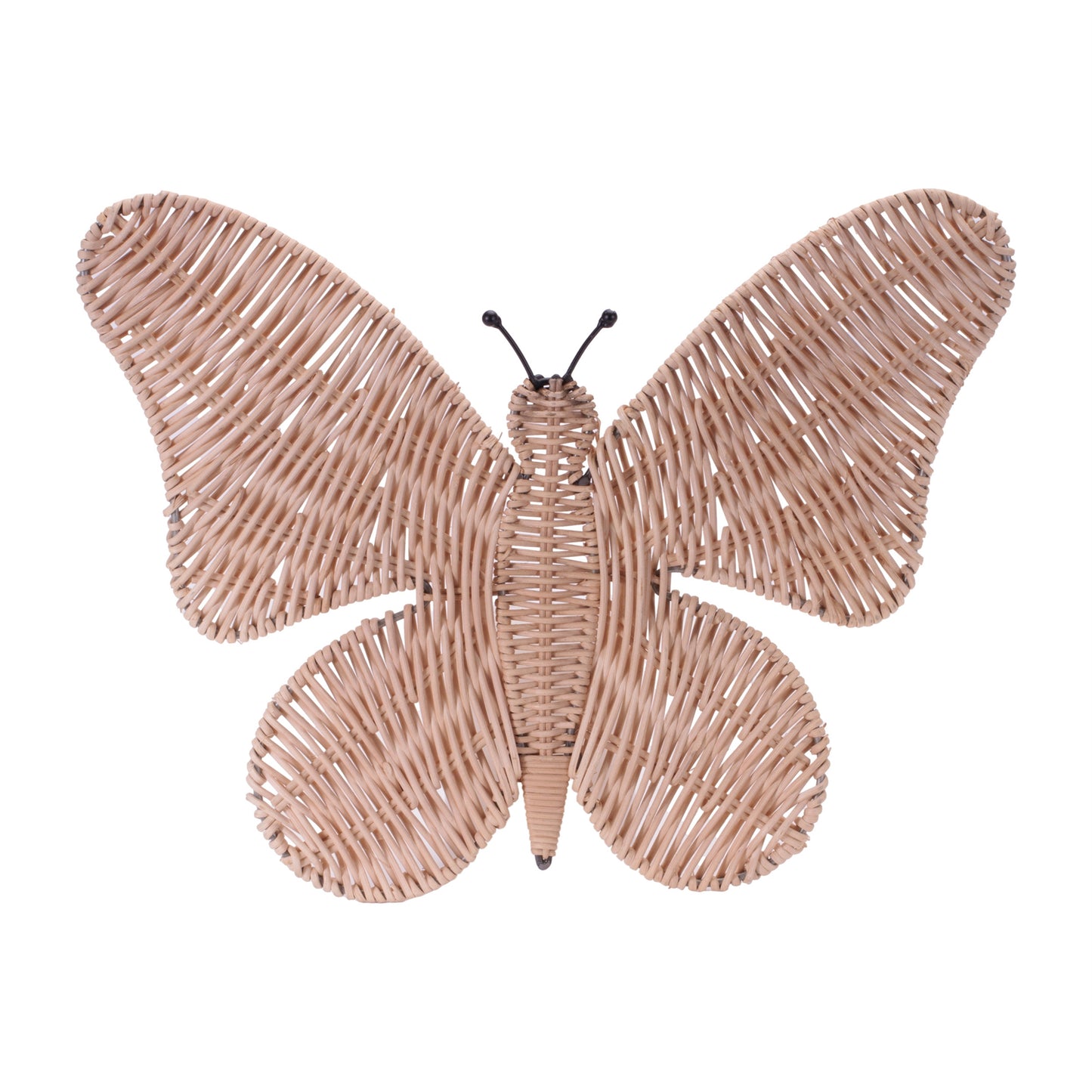 14" X 18" NATURAL BUTTERFLY RATTAN HANGING DIMENSIONAL SCULPTURE
