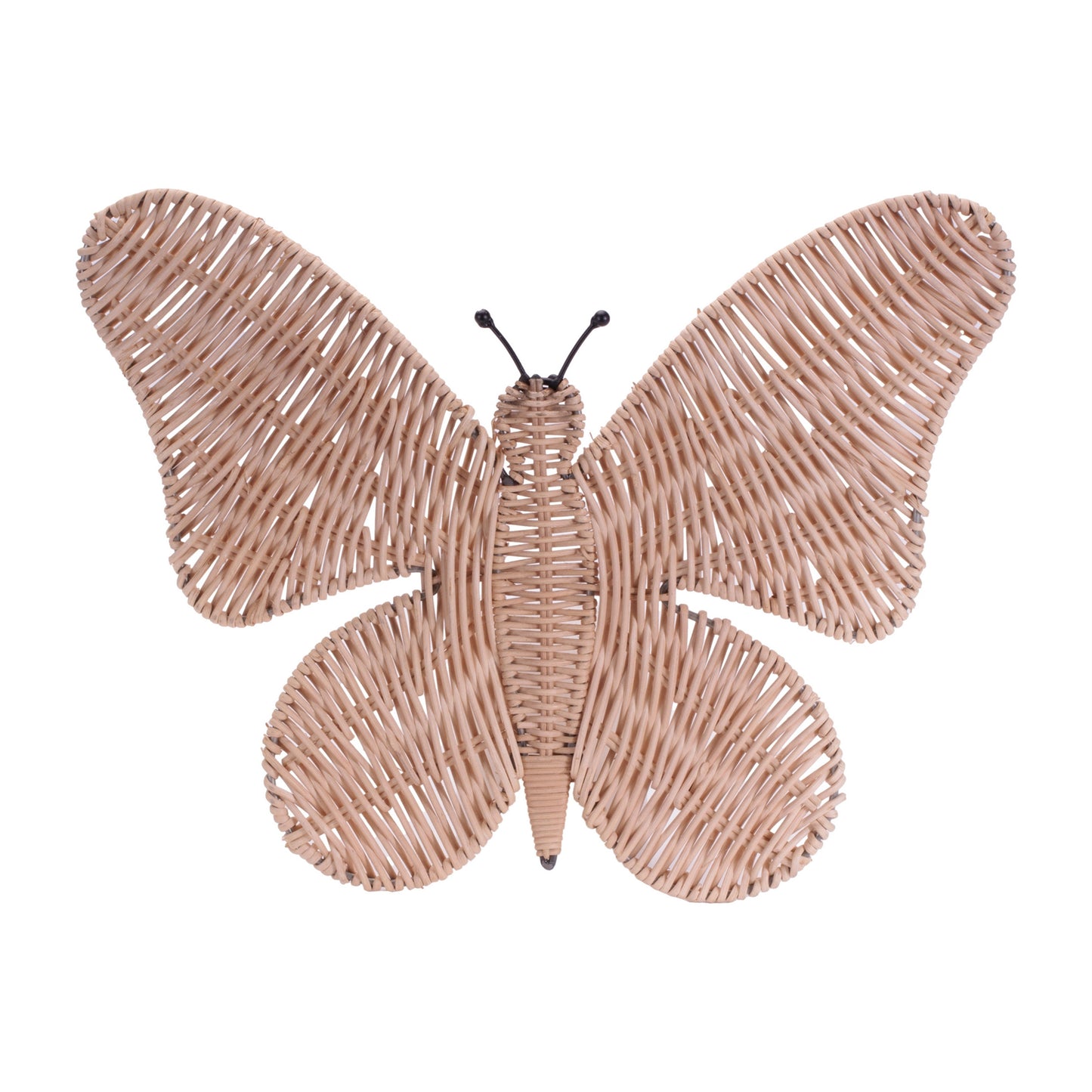 14" X 18" NATURAL BUTTERFLY RATTAN HANGING DIMENSIONAL SCULPTURE
