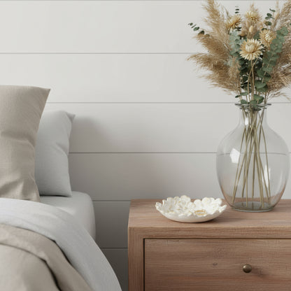 7" WHITE AND GOLD CAST IRON FLOWER ROUND TRINKET TRAY