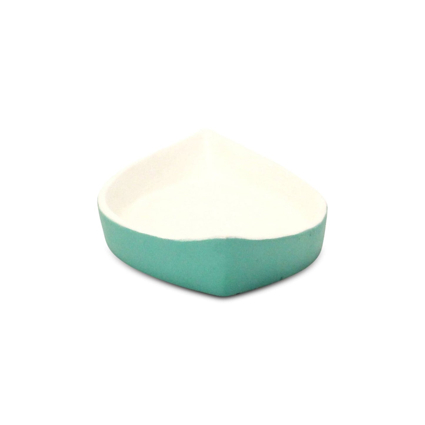 MALIBU 10" AQUA AND WHITE CAST IRON OVAL BOAT SHAPED TRAY - Varnish & Vibe