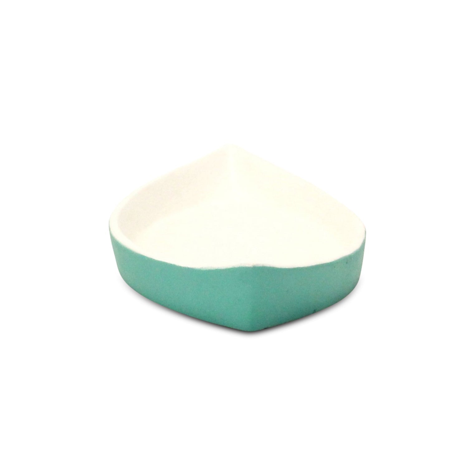 MALIBU 10" AQUA AND WHITE CAST IRON OVAL BOAT SHAPED TRAY - Varnish & Vibe