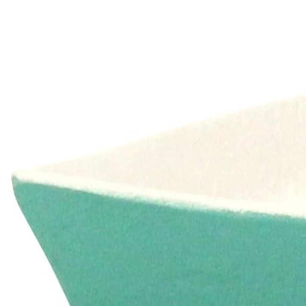 MALIBU 10" AQUA AND WHITE CAST IRON OVAL BOAT SHAPED TRAY - Varnish & Vibe