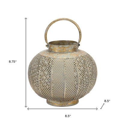 metal tabletop lantern candle holder, tabletop lantern candle holder, lattice metal tabletop lantern candle, metal tabletop lantern candle, distressed lattice metal tabletop lantern
