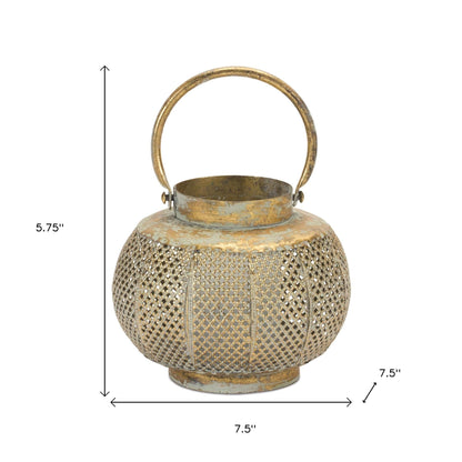 metal tabletop lantern candle holder, tabletop lantern candle holder, lattice metal tabletop lantern candle, metal tabletop lantern candle, distressed lattice metal tabletop lantern