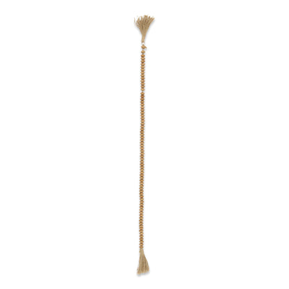 36" BROWN ROPE AND WOOD HAND PAINTED DECORATIVE TASSEL