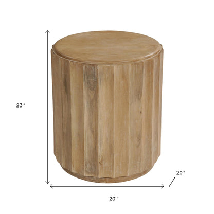 wood round block end table, brown solid wood round block, 23" brown solid wood round, solid wood round block end, round block end table