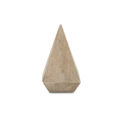 4" NATURAL SOLID WOOD PYRAMID DECORATIVE SCULPTURE