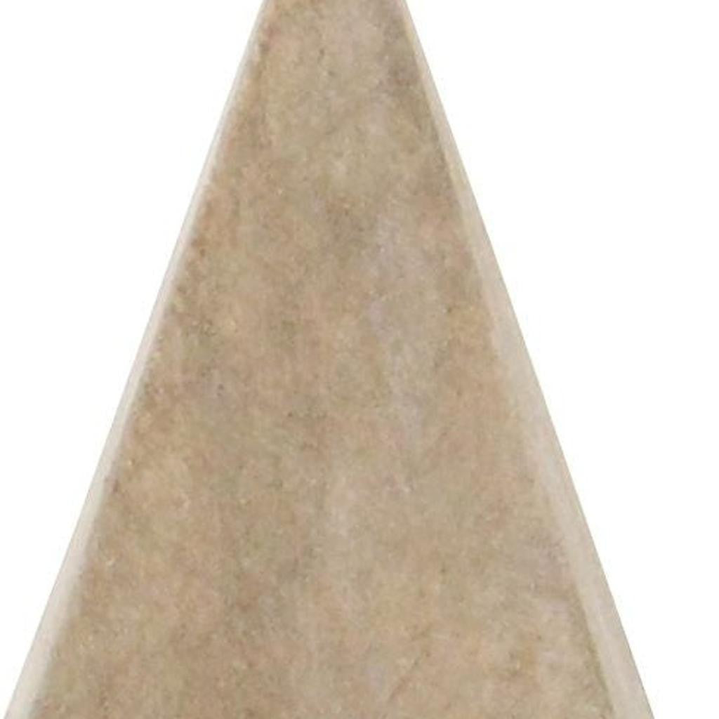 4" NATURAL SOLID WOOD PYRAMID DECORATIVE SCULPTURE