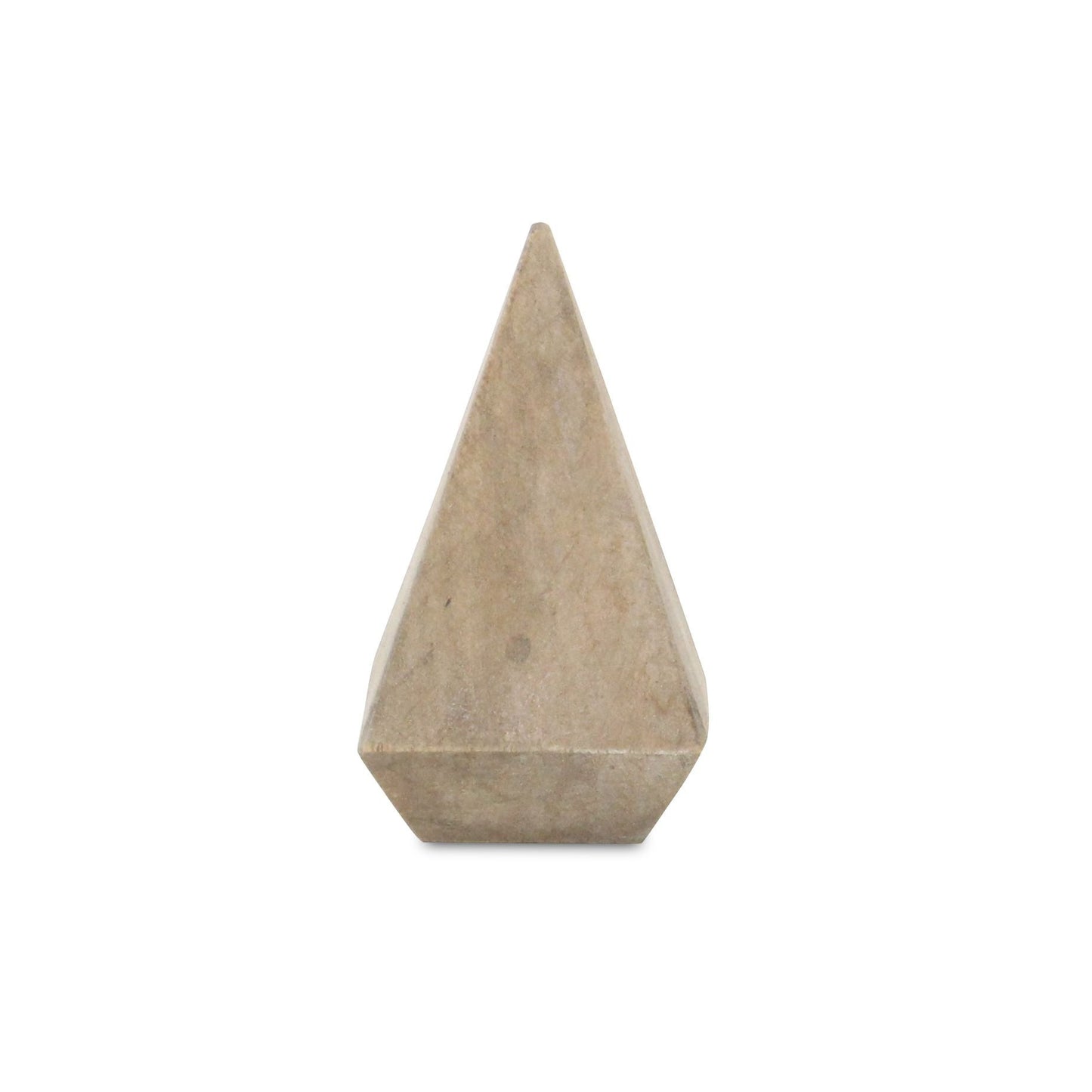 4" NATURAL SOLID WOOD PYRAMID DECORATIVE SCULPTURE